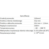 Przewód ekranowany 120mm2 pomarańczowy