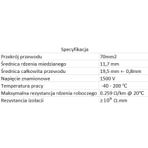 Przewód ekranowany 70mm2 pomarańczowy