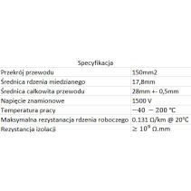 Przewód ekranowany 150mm2 pomarańczowy