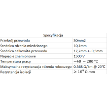 Przewód ekranowany 50mm2 pomarańczowy