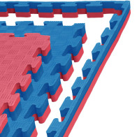 Mata puzzle piankowe 100x100x2 czerwony/niebieski