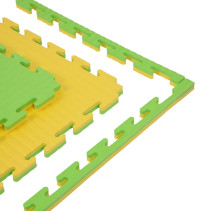 Mata puzzle piankowe 100x100x2 żółty/zielony