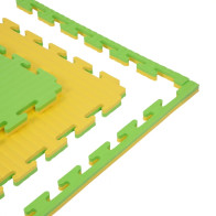 Mata puzzle piankowe 100x100x2 żółty/zielony