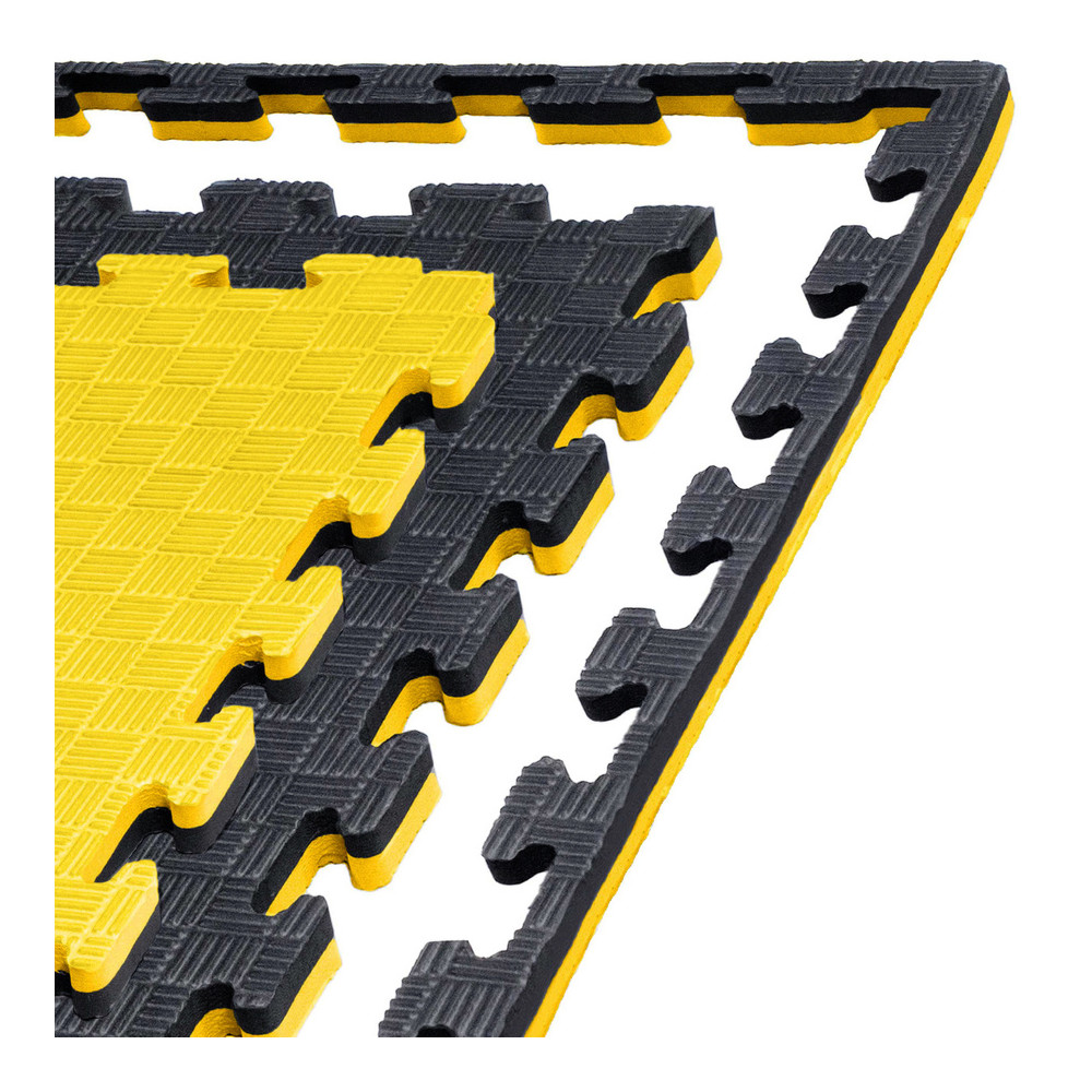 Mata puzzle piankowe 100x100x4 żółty/czarny
