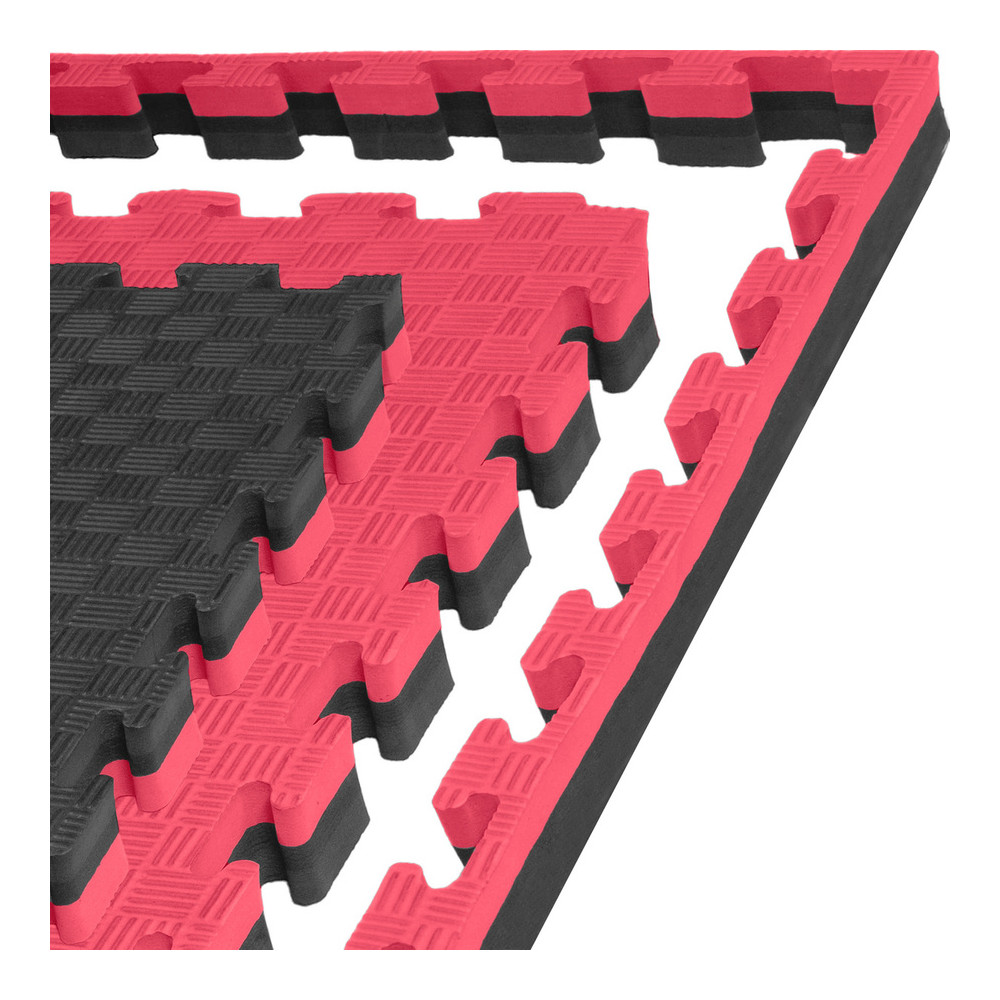 Mata puzzle piankowe 100x100x2 czerwony/czarny