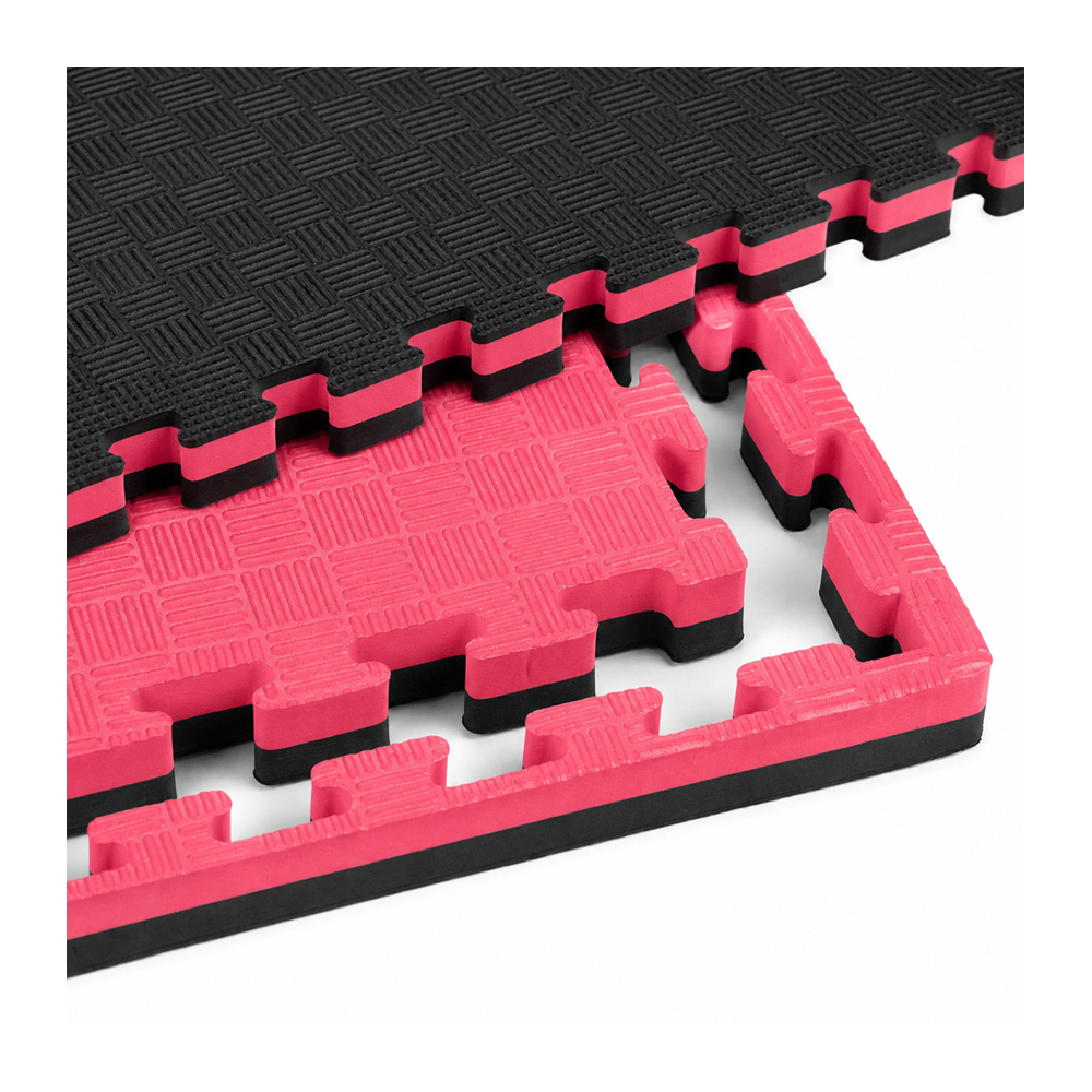 Mata puzzle piankowe 100x100x4 czerwony/czarny