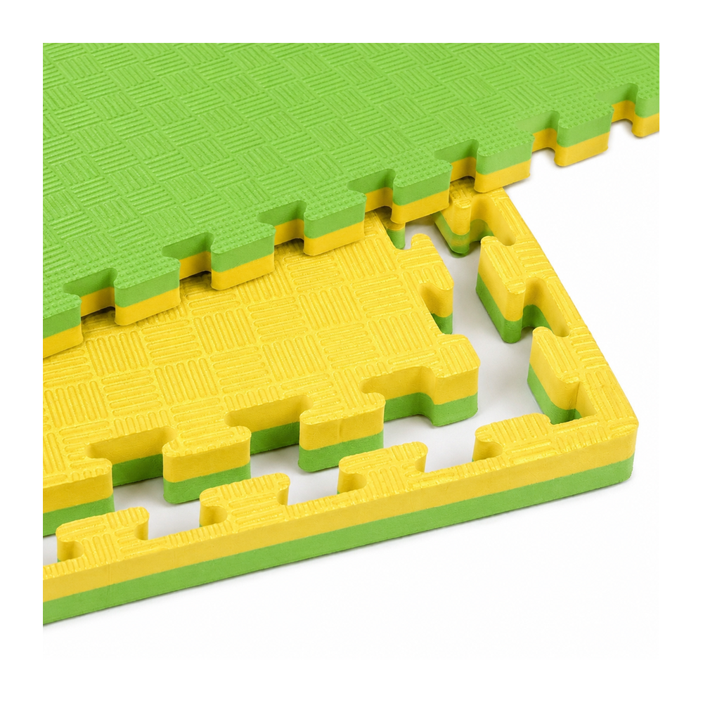 Mata puzzle piankowe 100x100x2,5 żółty/zielony