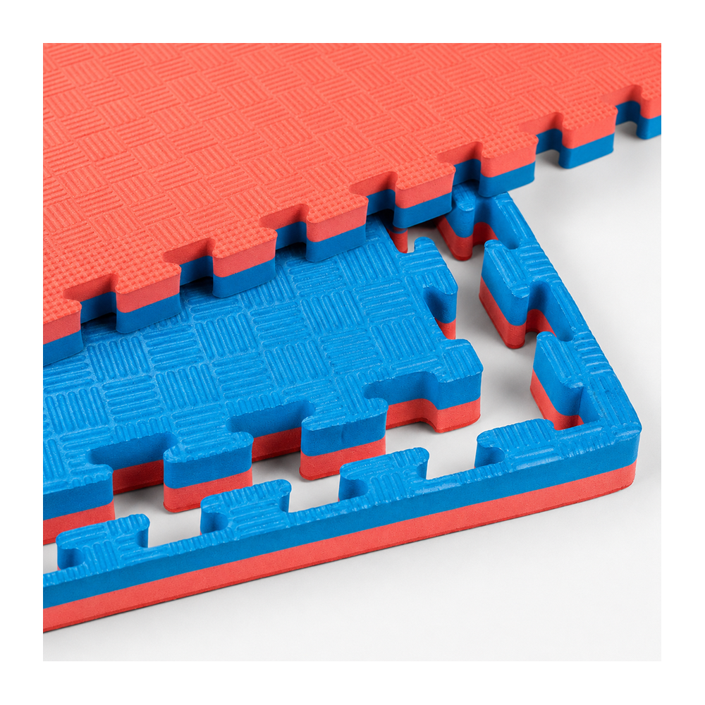 Mata puzzle piankowe 100x100x3 czerwony/niebieski